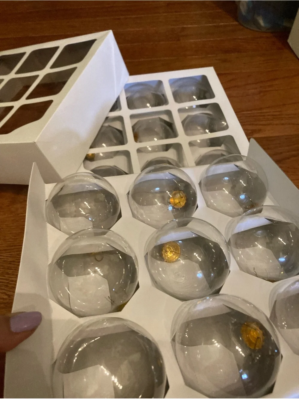 2 Boxes of Clear Christmas Balls Ornaments 18 total